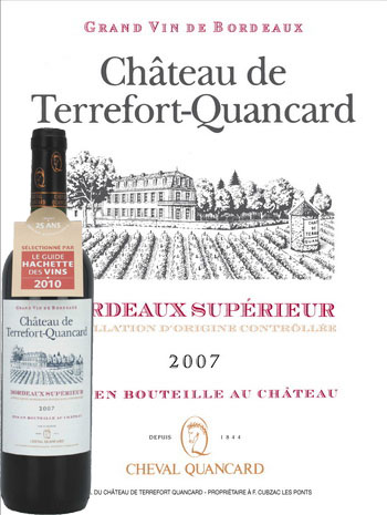 Vino Bordeaux CH. De Terrefort-Cheval Quancard 2007